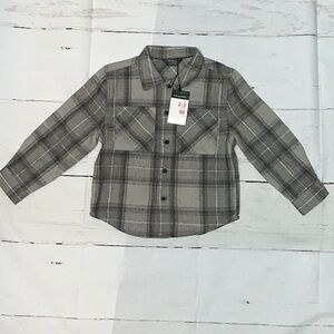 Primark Gray Button Down Shirt Classic Plaid Design